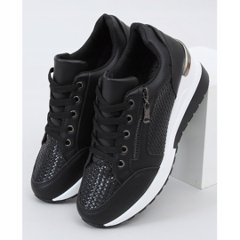 Crne MY-2716 Crne sportske cipele na skrivenoj klinnoj peti crna 1