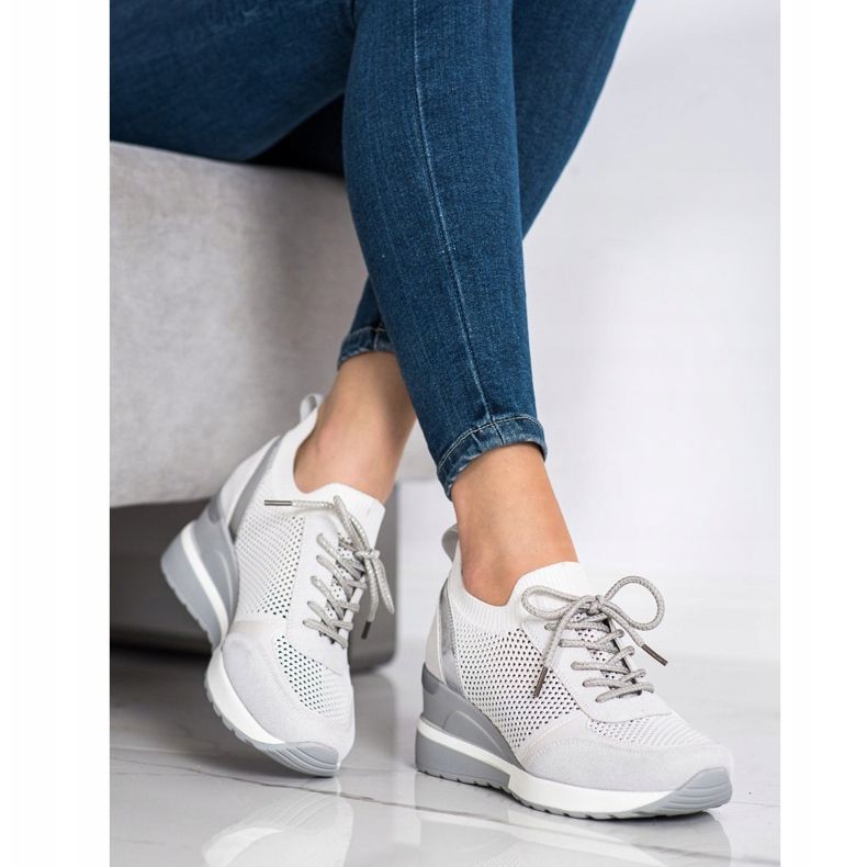 VINCEZA ažurne tenisice siva 1