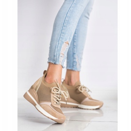 VINCEZA ažurne tenisice bež 1