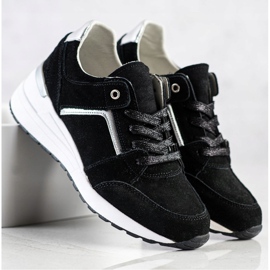 Filippo Crne kožne sportske cipele crna 1