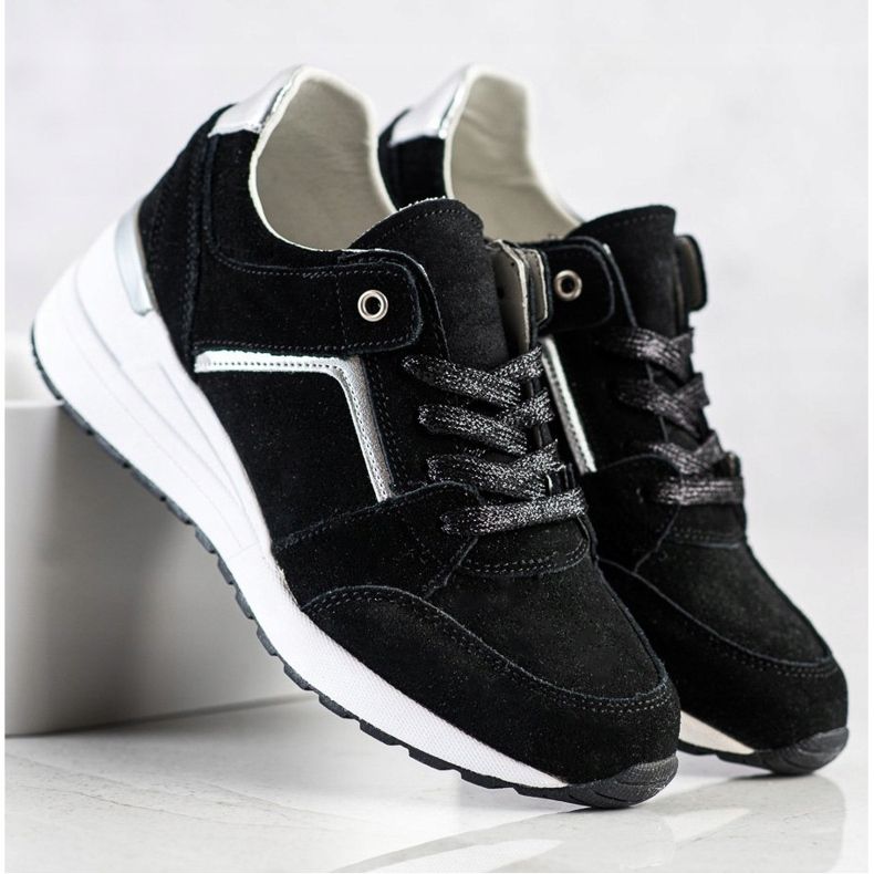 Filippo Crne kožne sportske cipele crno 1