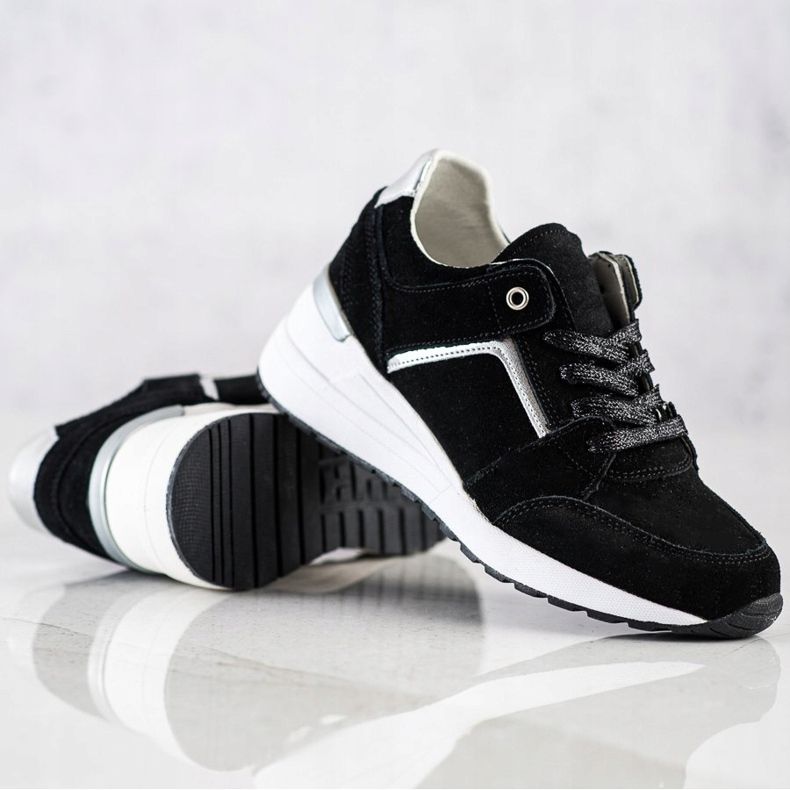 Filippo Crne kožne sportske cipele crna 2