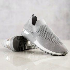 SHELOVET Tekstilne ažur tenisice siva 1