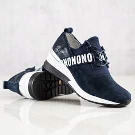 Filippo Kožne tenisice na klin tamnoplava 1