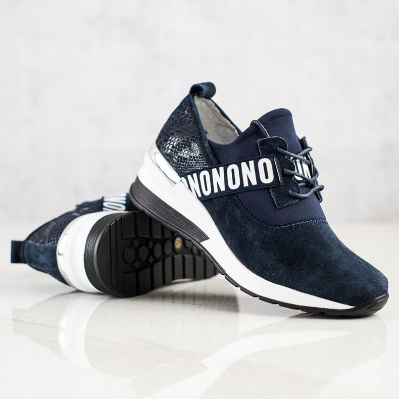 Filippo Kožne tenisice na klin tamnoplava 1