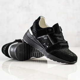 Evento Kožne tenisice sa zmijskim printom crna 1