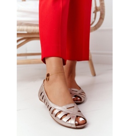 Kožne Maciejka Zlatne balerinke 04506-25 zlatni 2