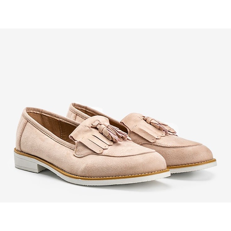 Bež cipele od antilopa s šiškama Lorena 1