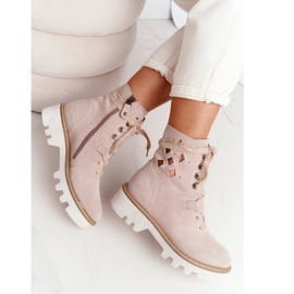 Ažurirane čizme od antilopa Maciejka Bež 05033-04 smeđa 2