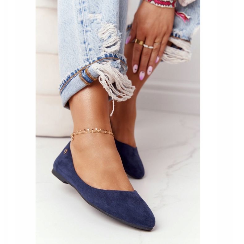 Balerine od antilopa Sergio Leone BL622 Navy blue plava 2