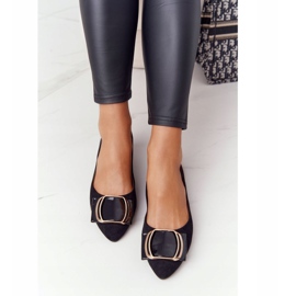 Balerine od antilopa sa kopčom Sergio Leone BL623 ​​Crna 2