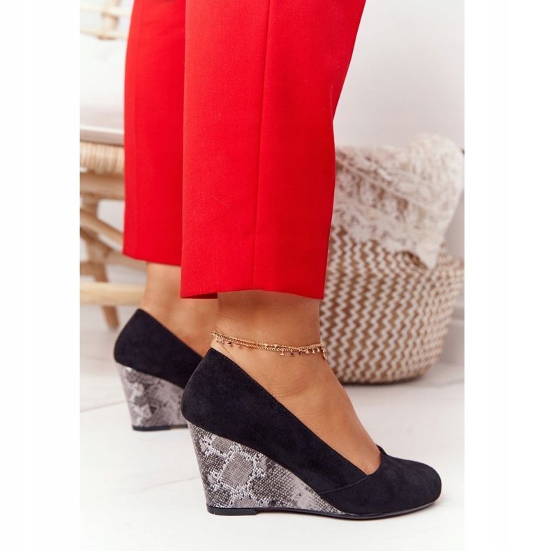 Pumpe na klin Sergio Leone PB767 Snake Black crna 1