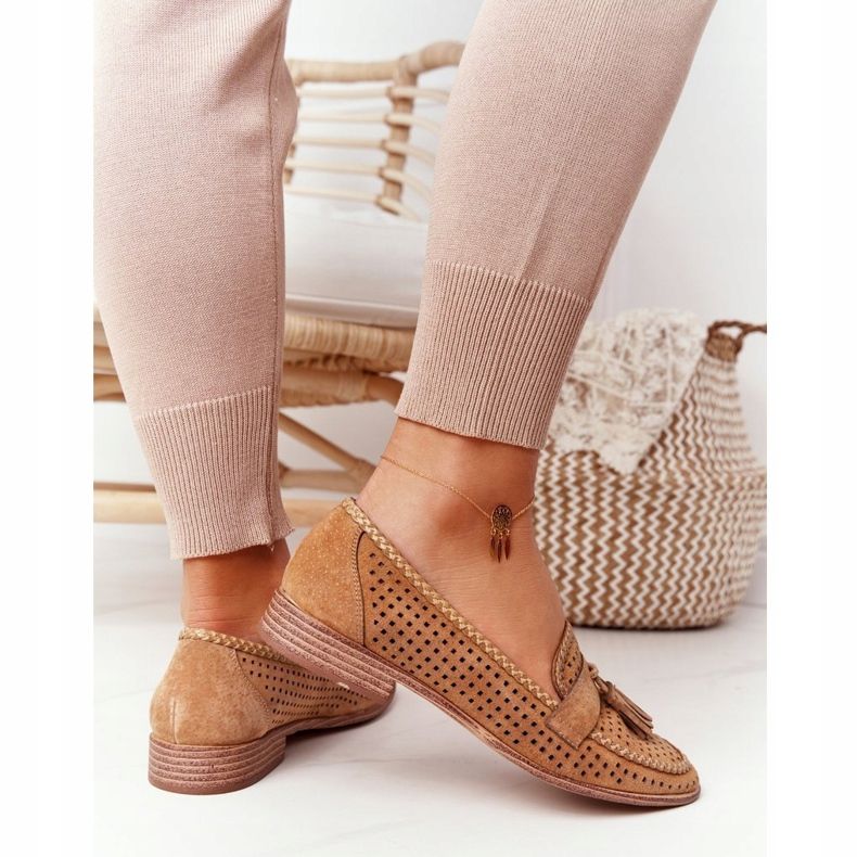 Ažurne mokasine Sergio Leone MK735 Camel smeđa raznobojna 1