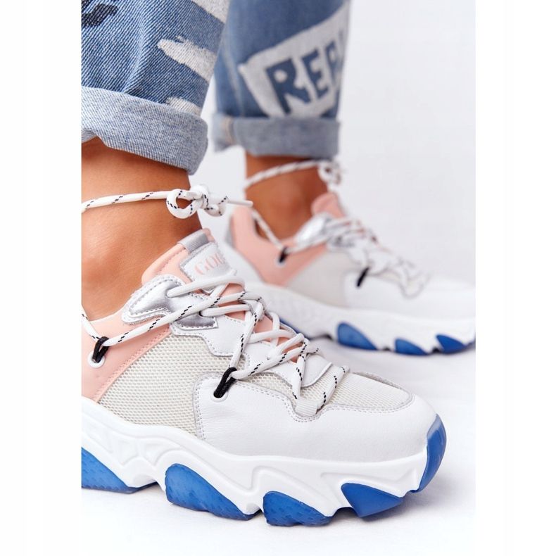 Sportske cipele s velikim potplatom GOE HH2N4034 Bijelo-ružičasta bijela 2