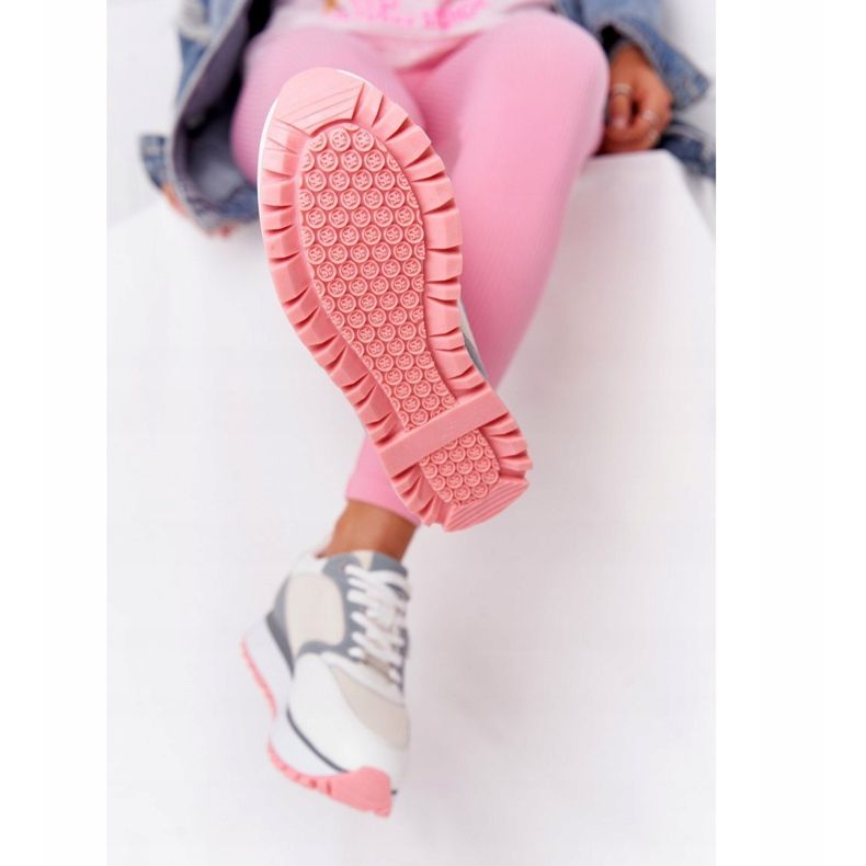 Kožne sportske cipele na platformi GOE HH2N4008 Bijela višebojan 1