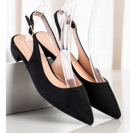 Lovery Sandale od antilopa s otvorenom petom crna 1