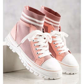 SHELOVET Modne slip-on tenisice ružičasta 1