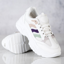 SHELOVET Tenisice sa šarenim prugama bijela 1