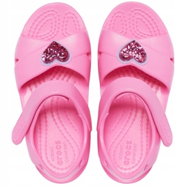 Crocs dječje sandale Classic Cross Strap Charm pink 206947 669 ružičasta 1
