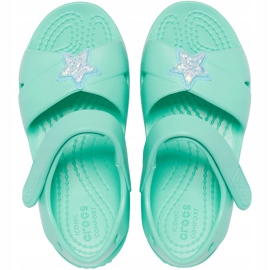 Crocs dječje sandale Classic Cross Strap Charm mint 206947 3U3 zelena 1