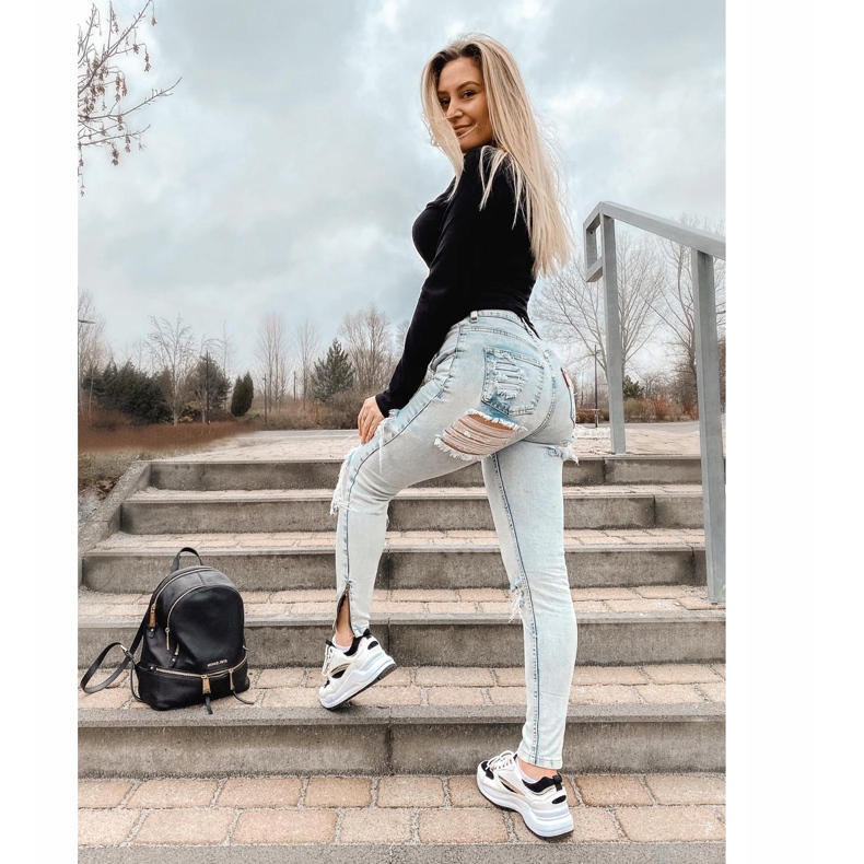 Ideal Shoes Moderne sportske tenisice bijela crno 1