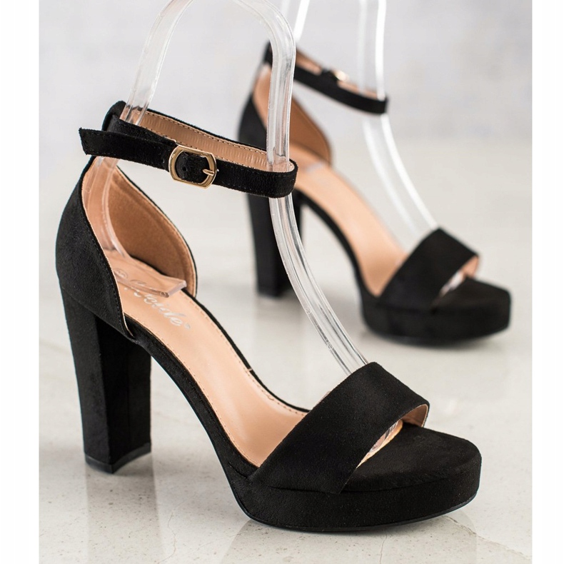 Weide Crne sandale na šanku crna 2