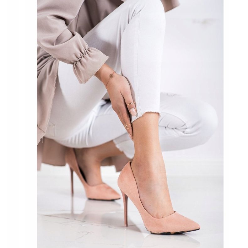 Diamantique Seksi štikle od antilopa ružičasta 1