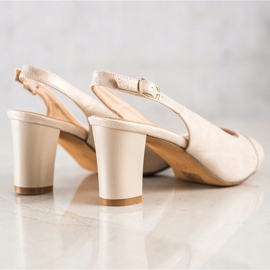 SHELOVET Elegantne sandale na visoku petu bež 1