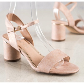 Evento Elegantne sandale na šanku ružičasta 1