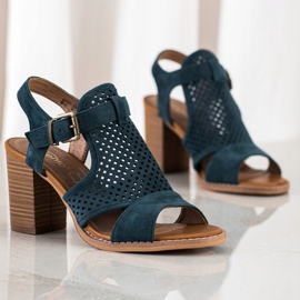 Evento Ažur sandale u proljeće višebojan plava zelena 1