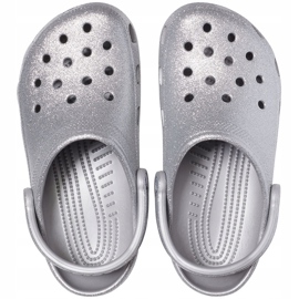 Srebrne Crocs ženske klasične sjajne klompe 205942 040 srebro 1