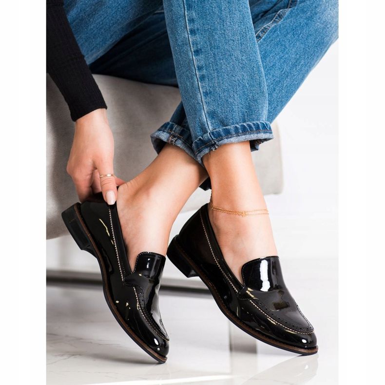 Sergio Leone lakirane mokasine crna 1