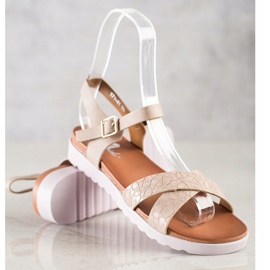 Weide Bež sandale s eko kožom 2