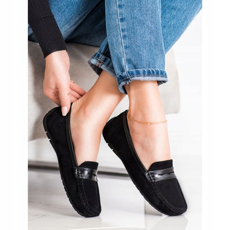 SHELOVET Udobne crne mokasine crno 1