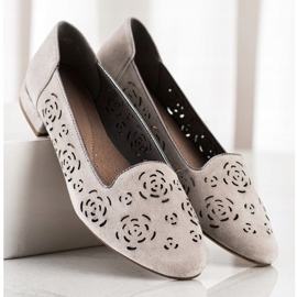 Kožne pumpe s ružama Sergio Leone smeđa 1