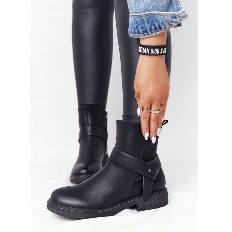 PJ1 Ženske crne tople čizme radnice Alivia crna 2