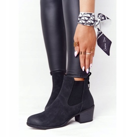 PJ1 Ženske crne tople čizme Jodhpur Heel Trinity crna 2