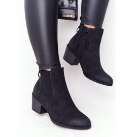 PJ1 Ženske crne tople čizme Jodhpur Heel Trinity crna 1