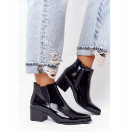 Lakirane čizme na visoku petu Sergio Leone BT153 crne crna 2