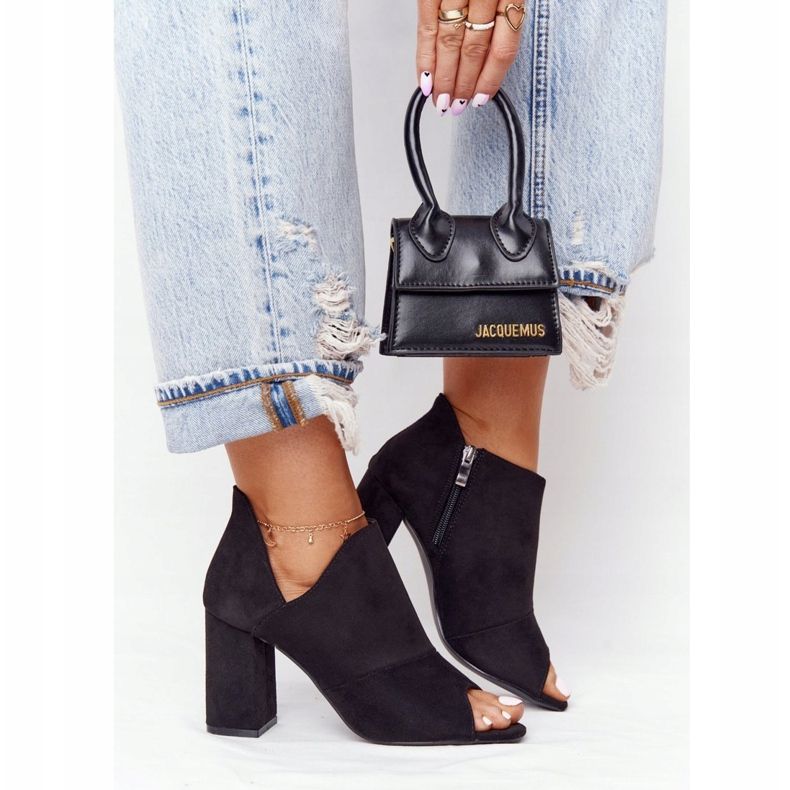 Proljetne čizme od antilopa na postu Vinceza 21-17095 Crna crno 2