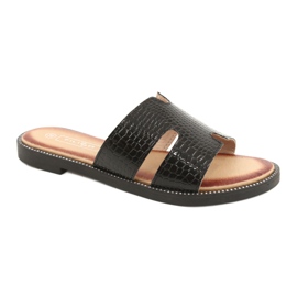 Filippo Sjajni lakirani zaklopci crne kože umetak crno 1