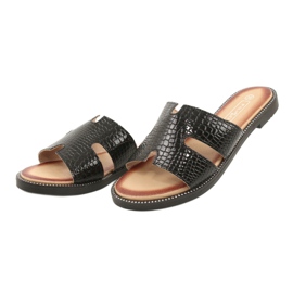 Filippo Sjajni lakirani zaklopci crne kože umetak crna 3