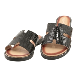 Filippo Sjajni lakirani zaklopci crne kože umetak crna 2