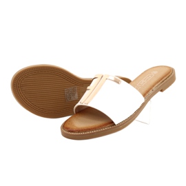 Filippo Modne ženske bijele i zlatne papuče bijela 2