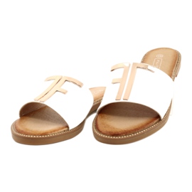 Filippo Modne ženske bijele i zlatne papuče bijela 1