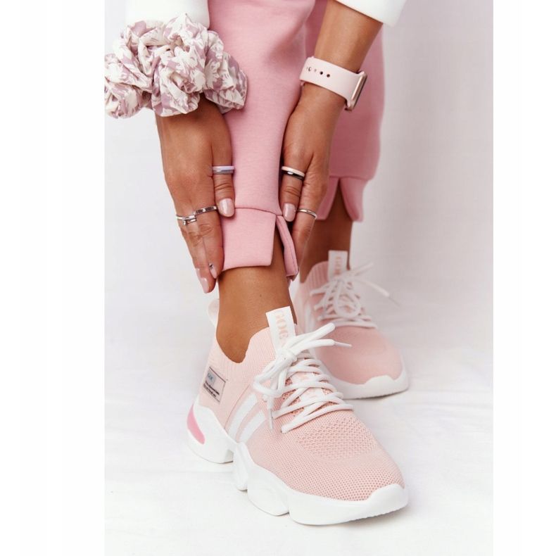 Ženske sportske čarape GOE HH2N4019 Pink bijela 2