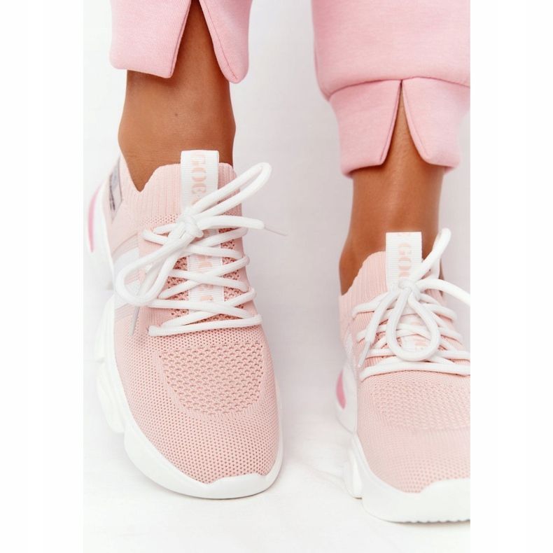 Ženske sportske čarape GOE HH2N4019 Pink bijela 1