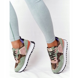 Sportske cipele od antilopa na GOE HH2N4002 zeleno-zlatnoj platformi bež smeđa ružičasta zelena zlatni 2