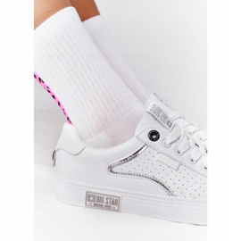 Ženske kožne tenisice Big Star HH274075 bijele i srebrne bijela 1