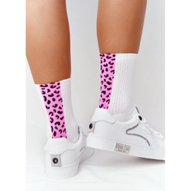 Ženske kožne tenisice Big Star HH274075 bijele i srebrne bijela 2